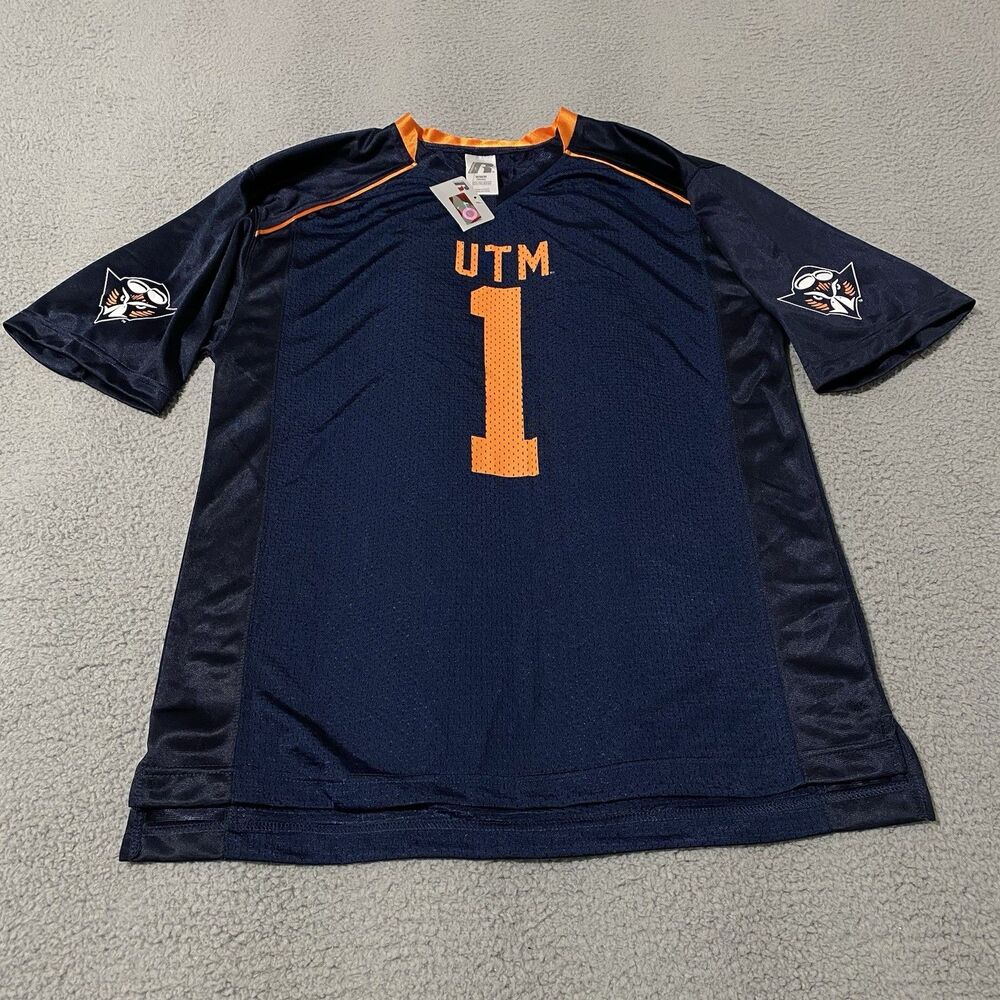 UTM Tennessee Martin Skyhawks Football Jersey Mens M Blue Russell Athletic NEW